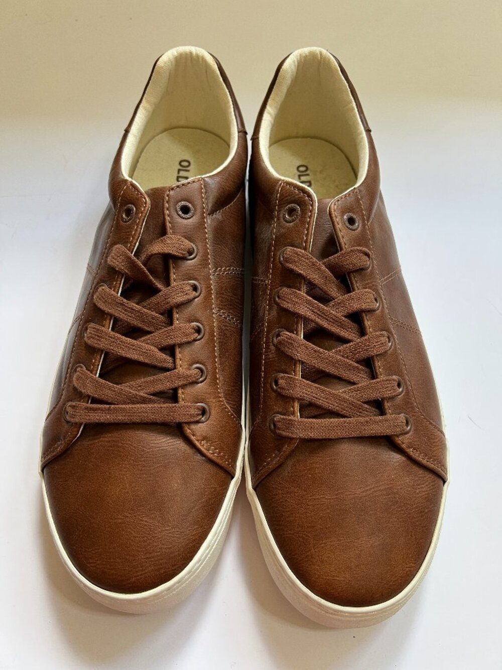 Old Navy Brown Faux Leather Low Top Sneakers Men's 10.5